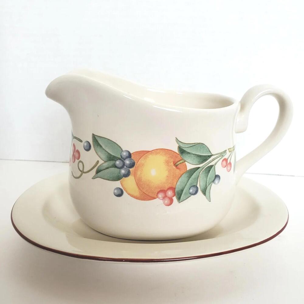 Gravy Sauce Boat Corelle Coordinates Abundance Underplate Fruit Berries Leaves